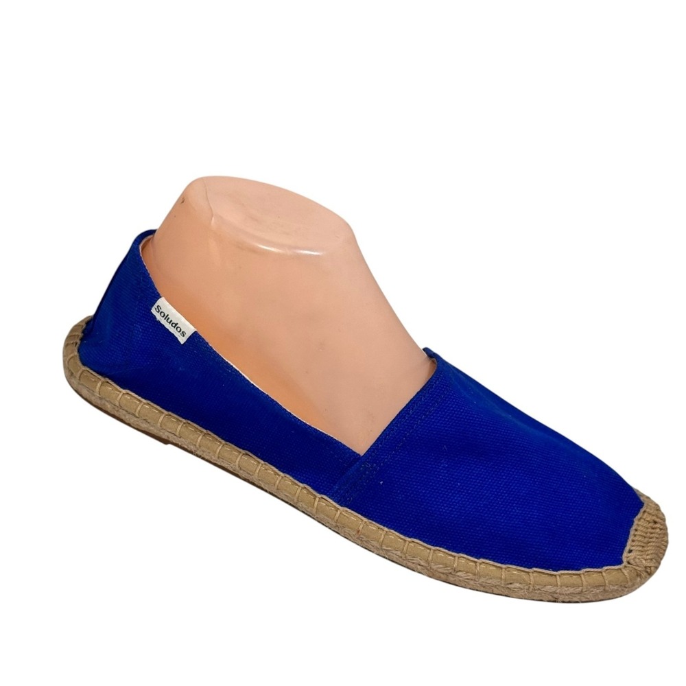 Soludos Blue Canvas Espadrille Flats Size 9 9.5 Casual Slip On Shoes Lk Nw!